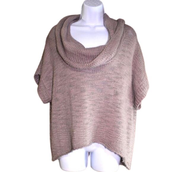 Splendid Wool Blend Knit Sweater Sz Small Slouchy Cowl Neck Short Sleeve - Picture 1 of 10